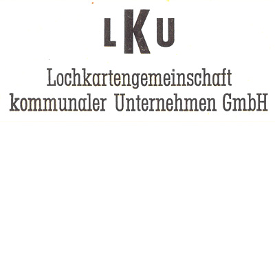 Logo der LKU Lochkartengemeinschaft kommunaler Unternehmen GmbH vor 1970
